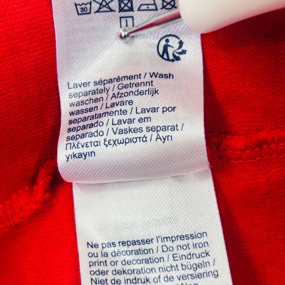 Lacoste Live T-Shirt Mens M Red Long Sleeve Script Logo Preppy Streetwear Sporty - Picture 10 of 11